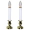 Northlight Set of 2 White and Gold Christmas Candle Lamps 9"